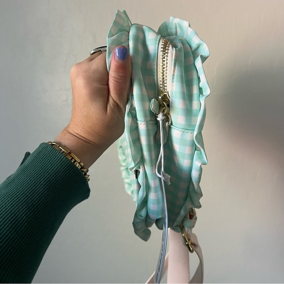 Stoney Clover Lane Heart Ruffle Mint Gingham Backpack Minnie Mouse - Picture 5 of 6